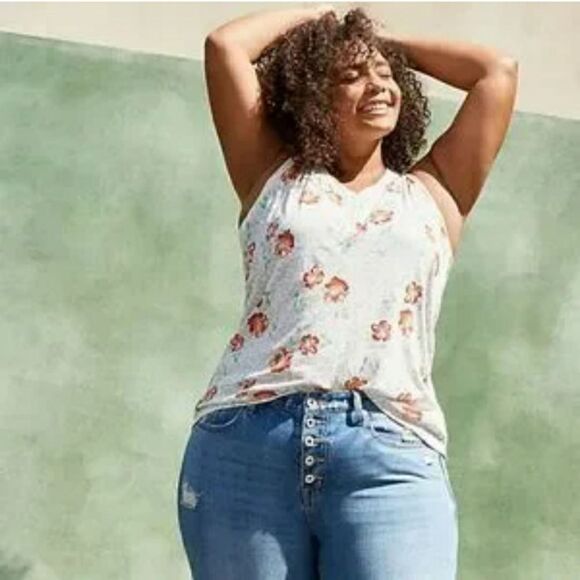 torrid Tops - Torrid Henley Cotton Blend Tank Sz 5X